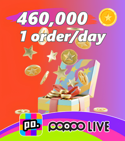 Poppo Live 460,000 Coins (1 order/day)