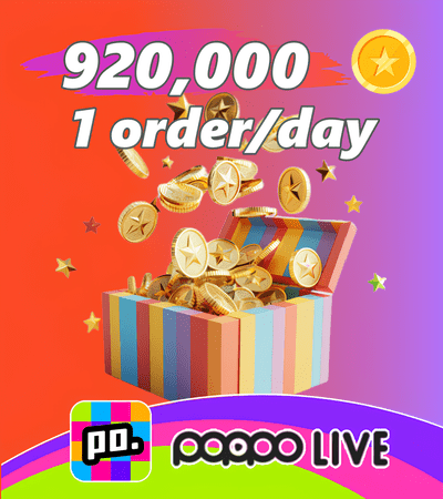 Poppo Live 920,000 Coins (1 order/day)