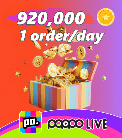 Poppo Live (ID Direct) 920,000 Coins (1 order/day)