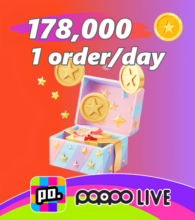 Poppo Live (ID Direct) 178,000 Coins (1 order/day)