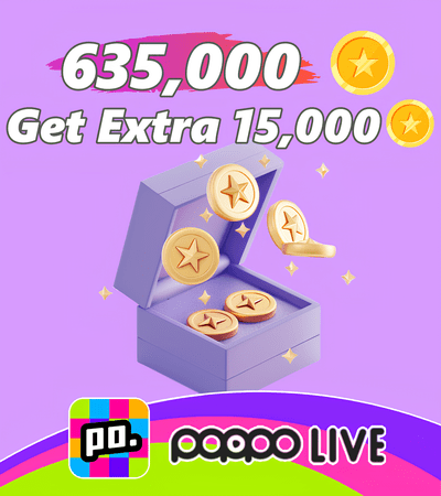 Poppo Live 635,000+15,000 Coins
