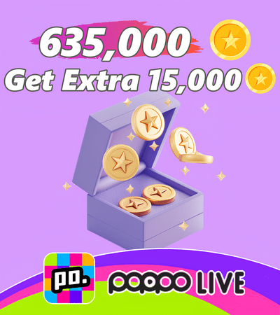 Poppo Live (ID Direct) 635,000+15,000 Coins