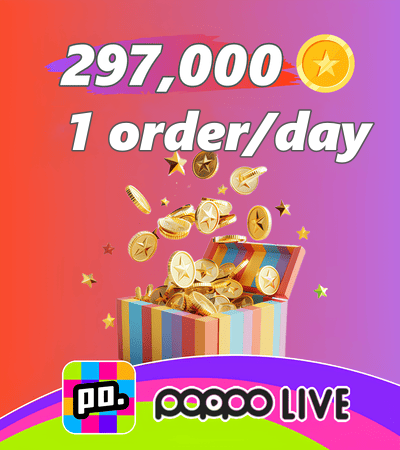 Poppo Live (ID Direct) 297,000 Coins (1 order/day)