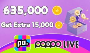 Poppo Live 635,000+15,000 Coins