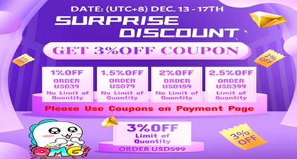 Surprise Discount!!! Get 3%OFF Coupons for BIGO Diamonds Recharge