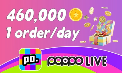 Poppo Live (ID Direct) 460,000 Coins (1 order/day)