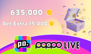 Poppo Live 635,000+15,000 Coins