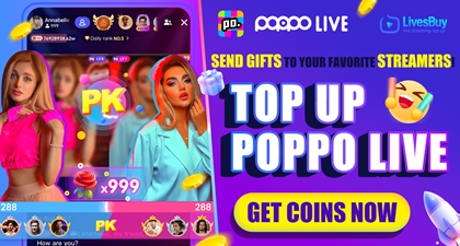 Cheap and reliable poppo live coins top up instantly