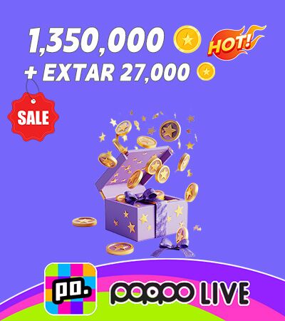 Poppo Live (ID Direct) 1,350,000+27,000 Coins