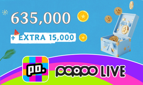 Poppo Live 635,000+15,000 Coins