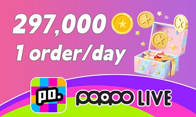 Poppo Live (ID Direct) 297,000 Coins (1 order/day)