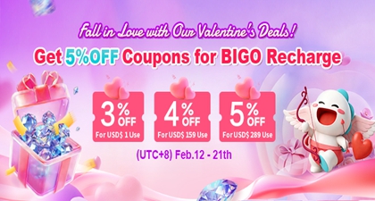Valentine's Exclusive - Get 5%OFF Coupons for BIGO Recharge - DE