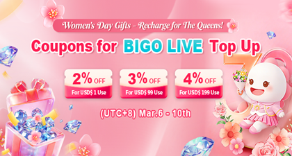Cadeaux pour la Journée de la femme - Rechargez les diamants BIGO pour vos reines!