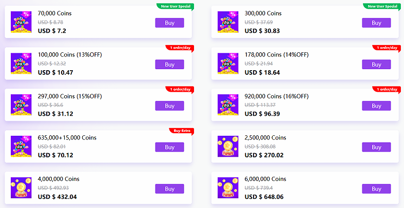 poppo live coins price