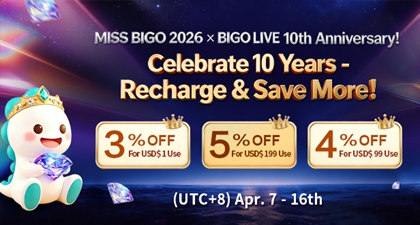 Celebrate BIGO-10TH with LivesBuy! Get 5%OFF Coupons - Recharge & Save More
