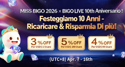 Festeggia il decimo anniversario di BIGO con LivesBuy! Ottieni coupon con il 5% di sconto