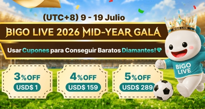 Bigo Live 2026 Mid-Year Gala - Usar Cupones para Conseguir Baratos Diamantes!