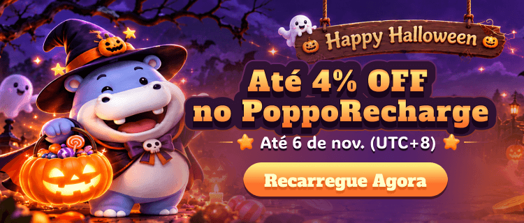 Promoção de Halloween da PoppoRecharge 2026